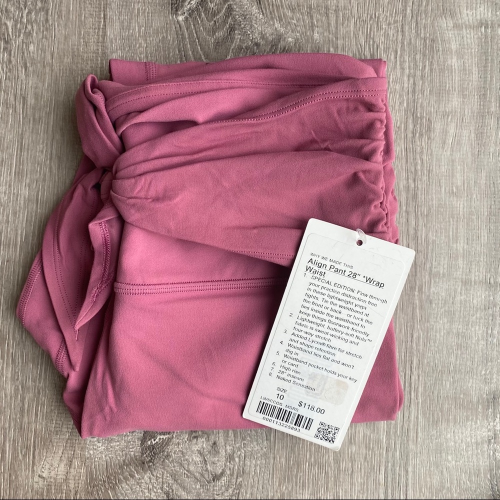 NWT lululemon Align Pant Wrap Waist Moss Rose 10 - Picture 4 of 4